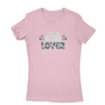 Stylish light pink T-shirt for women with unique design, available at Apparel by Cetakshop.