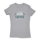 Stylish sport grey T-shirt for women with unique design, available at Apparel by Cetakshop.