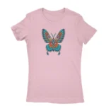 Stylish light pink T-shirt for women with unique design, available at Apparel by Cetakshop.