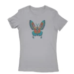 Stylish sport grey T-shirt for women with unique design, available at Apparel by Cetakshop.