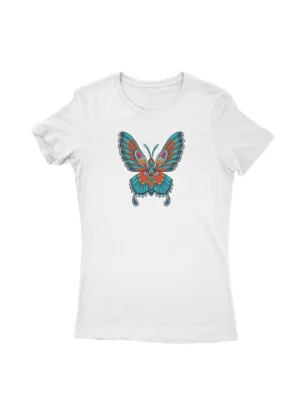 Butterfly Graphic Tee by Apparel by Cetakshop. T Shirt for women decorated with Vibrant Butterfly design print.