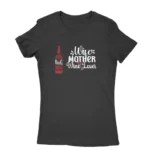 Stylish black T-shirt for women with unique design, available at Apparel by Cetakshop.