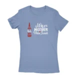 Stylish carolina blue T-shirt for women with unique design, available at Apparel by Cetakshop.