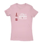 Stylish light pink T-shirt for women with unique design, available at Apparel by Cetakshop.