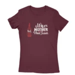 Stylish maroon T-shirt for women with unique design, available at Apparel by Cetakshop.