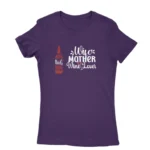 Stylish purple T-shirt for women with unique design, available at Apparel by Cetakshop.