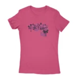 Elegant Heliconia T-shirt for women adorned with a floral heart design, a sophisticated choice from Apparel by Cetakshop.