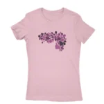 Elegant Light Pink T-shirt for women adorned with a floral heart design, a sophisticated choice from Apparel by Cetakshop.