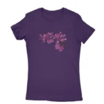 Elegant Purple T-shirt for women adorned with a floral heart design, a sophisticated choice from Apparel by Cetakshop.