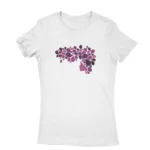 Floral Heart Tee by Apparel by Cetakshop. T Shirt for women decorated with floral heart design print, a sophisticated choice.