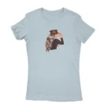 Bohemian-inspired Light Blue T-shirt for women with an elegant boho woman graphic, available at Apparel by Cetakshop.