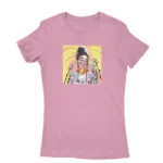 Women's Azalea T-shirt with a colorful artistic portrait print, a creative piece from Apparel by Cetakshop.