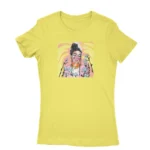 Women's Daisy T-shirt with a colorful artistic portrait print, a creative piece from Apparel by Cetakshop.