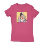 Women's Heliconia T-shirt with a colorful artistic portrait print, a creative piece from Apparel by Cetakshop.