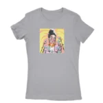 Women's Sport Grey T-shirt with a colorful artistic portrait print, a creative piece from Apparel by Cetakshop.