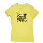 Image of a Daisy 'Real Queens Fix Each Other's Crowns' T-shirt for women, by Apparel by Cetakshop, symbolizing female solidarity and support.