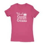 Image of a Heliconia 'Real Queens Fix Each Other's Crowns' T-shirt for women, by Apparel by Cetakshop, symbolizing female solidarity and support.