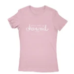 Image of a Light Pink 'You are a diamond, dear' T-shirt for women, by Apparel by Cetakshop, with elegant script and diamond graphic, embodying resilience and grace.