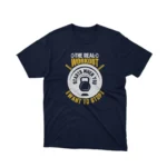 A Navy tee with 'The Real Workout' encouragement, for the relentless, by Apparel by Cetakshop.