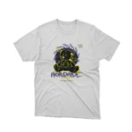 A White tee featuring a teddy bear design from Apparel by Cetakshop.