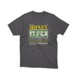 Dark Heather graphic tee with a stylized $100 bill design, part of Apparel by Cetakshop's unique money-themed collection.