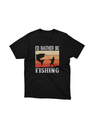 A Black t-shirt with the text "I'm Not Weird, I'm Limited Edition" in white lettering, celebrating unique identities, from Apparel by Cetakshop. The image shows a fishing lover t shirt.