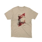 A Sand tee depicting a vintage basketball player, from Apparel by Cetakshop, for those who love the game.