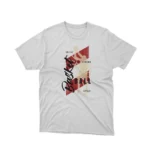 A White tee depicting a vintage basketball player, from Apparel by Cetakshop, for those who love the game.