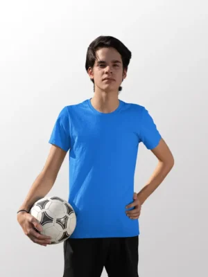 Image of young man wearing CROSSRUNNER CRR 3900 Plus Performance Round Neck Jersey in Sapphire