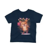 An adventurous bear on a skateboard on a kids Navy t-shirt by Apparel by Cetakshop, perfect for your little daredevil.