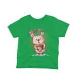 Irish green kids t-shirt with a playful penguin graphic, perfect for any child who loves animals.