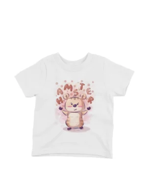 Hamster Graphic Tee by Apparel by Cetakshop. White toddler t-shirt with a graphic of a hamster.