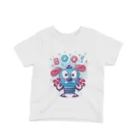 Cartoon Monster Tee by Apparel by Cetakshop. A playful cartoon monster featured on a kids White t-shirt, ideal for adding a fun twist to your child's wardrobe.