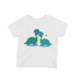 Dinosaur Tee by Apparel by Cetakshop. A friendly dinosaur graphic on a kids White t-shirt, making prehistory fashionable.