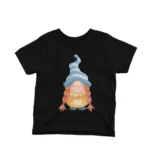 A whimsical gnome on a kids Black t-shirt by Apparel by Cetakshop, perfect for a touch of garden magic.