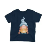 A whimsical gnome on a kids Navy t-shirt by Apparel by Cetakshop, perfect for a touch of garden magic.