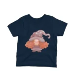 A Gnome character on a kids Navy t-shirt by Apparel by Cetakshop, conjuring up style and fun.