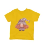 A Gnome character on a kids Yellow t-shirt by Apparel by Cetakshop, conjuring up style and fun.