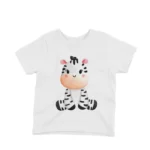 Zebra Tee by Apparel by Cetakshop. A sweet zebra graphic on a kids White t-shirt, for a walk on the wild side in style.