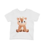 Reindeer Tee by Apparel by Cetakshop. A cheerful reindeer on a kids White t-shirt, perfect for festive fun or year-round style.