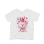 Crowned Kitty Tee by Apparel by Cetakshop. A cute kitten with a crown on a kids White t-shirt, for majestic style.