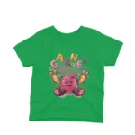 Apparel by Cetakshop's kids' Irish Green t-shirt with a Giant Garnet Monster, bringing fantasy and style to your child's clothing collection.