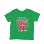 Irish Green t-shirt for kids featuring a pomegranate character with a painter’s palette, a creative design by Apparel by Cetakshop.