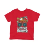 Little Monster Truck graphic on a kids' Red t-shirt from Apparel by Cetakshop, driving excitement into kids' fashion.