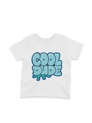 Cool Dude Tee by Apparel by Cetakshop. Stylish Cool Dude Bubble Words on a kids' White t-shirt, brought to you for the cool kids on the block.