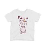 Cat Princess Tee by Apparel by Cetakshop. Adorable Cat Princess illustration on a kids' White t-shirt, for a touch of majesty and charm.