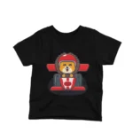 Kids' Black t-shirt featuring a Racing Bear by Apparel by Cetakshop, zooming into your child's wardrobe.