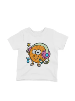 Quirky Music Lover Tee by Apparel by Cetakshop. Kids t-shirt with a quirky music lover design, Apparel by Cetakshop - White