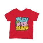 Kids t-shirt with a playful gamer design, Apparel by Cetakshop - Red