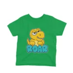 Kids t-shirt with a cute dinosaur roar design, Apparel by Cetakshop - Irish Green.